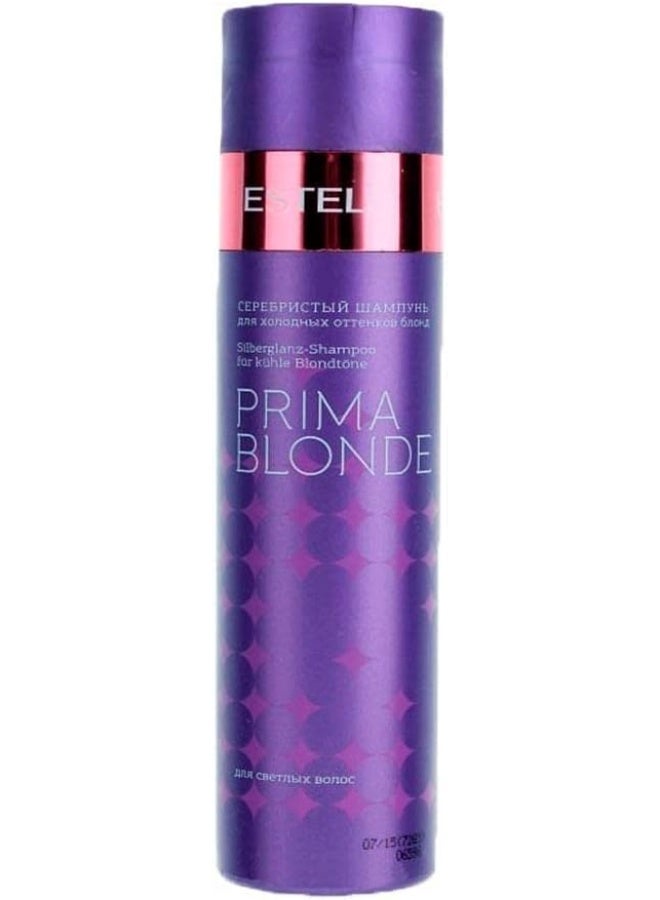 Estel Prima Blonde Silver Shampoo for Blonde, Bleached and Highlighted Hair, Purple Toning Formula Neutralizes Yellow and Brassy Tones, Enhances Cool Ash Shades, Gentle Color-Safe Care, 250ml